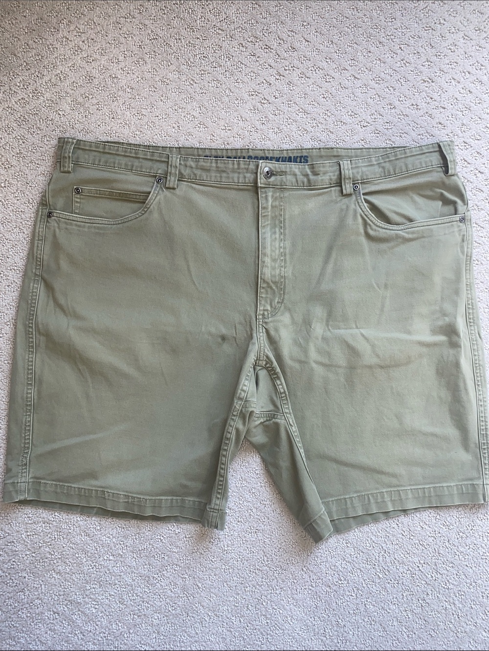 Duluth Trading Co Olive Green Flat-Front Shorts